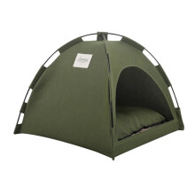 Foldable Pet Tent Bed For Dogs And Cats, 40x40x35 cm, Portable Shelter, Army Green