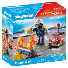 PLAYMOBIL 71826 Firefighter Water Pump & Flaming Tank