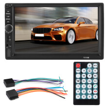 Autoradio Bluetooth doppio DIN con schermo touch HD da 7 pollici, lettore MP5 con radio FM, chiamate in vivavoce, Mirror Link, telecamera di