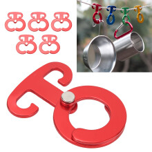 5 Stück T-Ring-Haken Aluminium Ultraleicht Rot 60x42mm