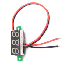 3Pièces Volt Mètre Digital 0.28" LED Rouge Double Fil Tension 2.5-30V