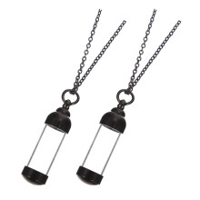 10Pcs Black Glass Stainless Steel Pet Urn Necklace for Ashes Memorial