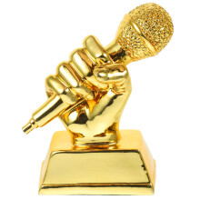 5Stk Goldene Mikrofon Trophäen Kinder Wettbewerb Gesang Auszeichnung