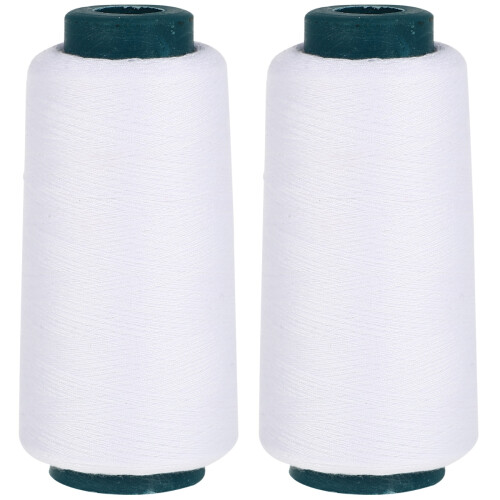 2Stk Multifunktionales Nähgarn Weiß Polyester Für Näharbeiten 1