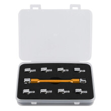 Spoke Wrench Kit for Motorcycle, Interchangeable Tips, Torque Set, Sizes 5.06.8 Mm, Golden