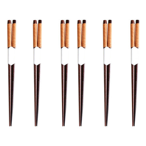 6Paren Paar Robuuste Chocolade Eetstokjes Herbruikbaar Design 1
