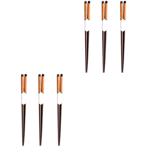 6Paren Paar Robuuste Chocolade Eetstokjes Herbruikbaar Design 2