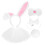 4Sets White Rabbit Costume Accessories Plush Headband Tail Bowtie Tutu 2