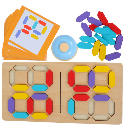 2Sets Kinder Holz Zahlenpuzzle Mit Multicolor Nummern Und Lernbrett 2
