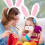 4Sets White Rabbit Costume Accessories Plush Headband Tail Bowtie Tutu 9