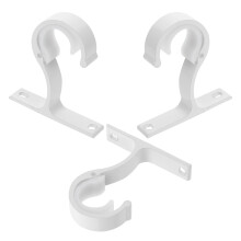 15Pcs Curtain Rod Ceiling Brackets White Aluminum Alloy for Home Use