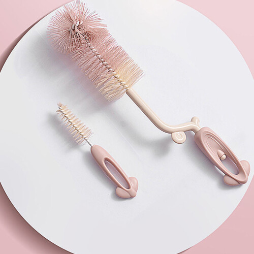 1Ensemble Brosse Nettoyage Rose Long ABS Nylon 2