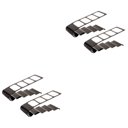 4Pièces Organisateur Bureau Noir 4 Compartiments Pour Télécommande 2