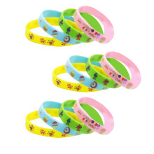 12Pièces Bracelets Party En Silicone Assortis Souples Faciles À