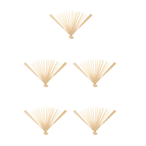 5Pièces Cadre Éventail Ancien Bambou Légèr Pliable Usage DIY 2