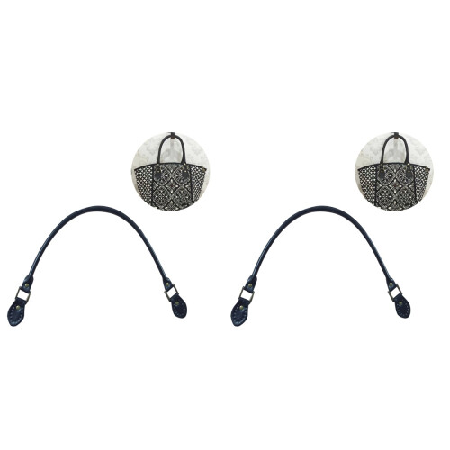 2Pièces Courroies Sac À Main Cuir Noir Durable Élégant Pour DIY 1