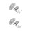2Sets Quick Install Hard Hat Light Bracket Clips Silver Metal Durable 4