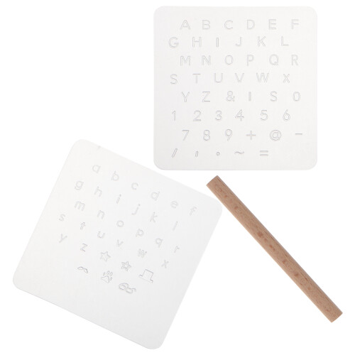 2Ensembles Ensemble Embossage Cuir Lettres Chiffres Assortis Rétro Portable 1