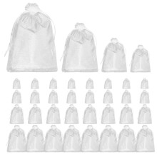 150Pcs White Nylon Fruit Protection Bags Mesh Netting with Drawstring