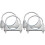 4Pièces -Clamp Argent 304 Acier Inoxydable Kit 2
