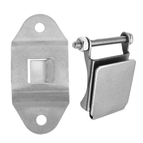 2Sets Quick Install Hard Hat Light Bracket Clips Silver Metal Durable 1