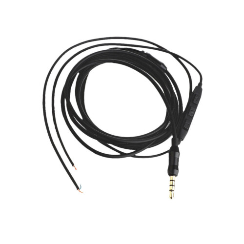 3Pcs Low Noise Black Headphone Wire with Volume Control for DIY Use