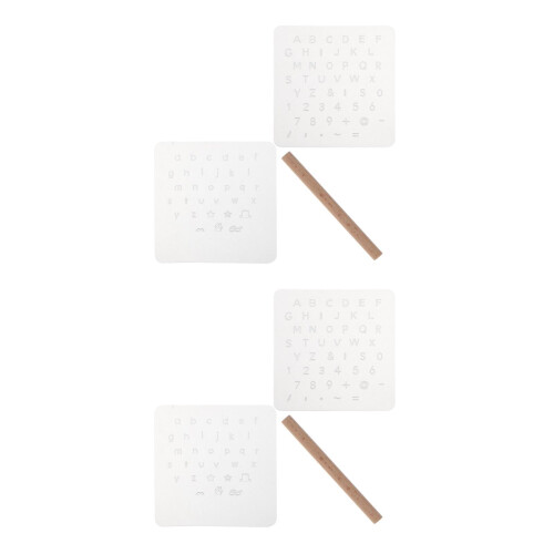 2Ensembles Ensemble Embossage Cuir Lettres Chiffres Assortis Rétro Portable 2