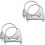 4Pièces -Clamp Argent 304 Acier Inoxydable Kit 3