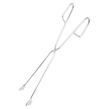 2Pcs Stainless Steel Garbage Clip Silver Long Tongs for Bbq Outdoor