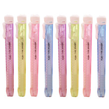 8Pcs Non-Toxic Pen Shape Erasers Assorted Colors for Student Use