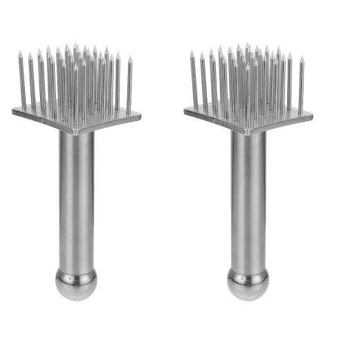 2Pcs Ergonomic Silver Meat Tenderizer Needle for Beef and Pork 1