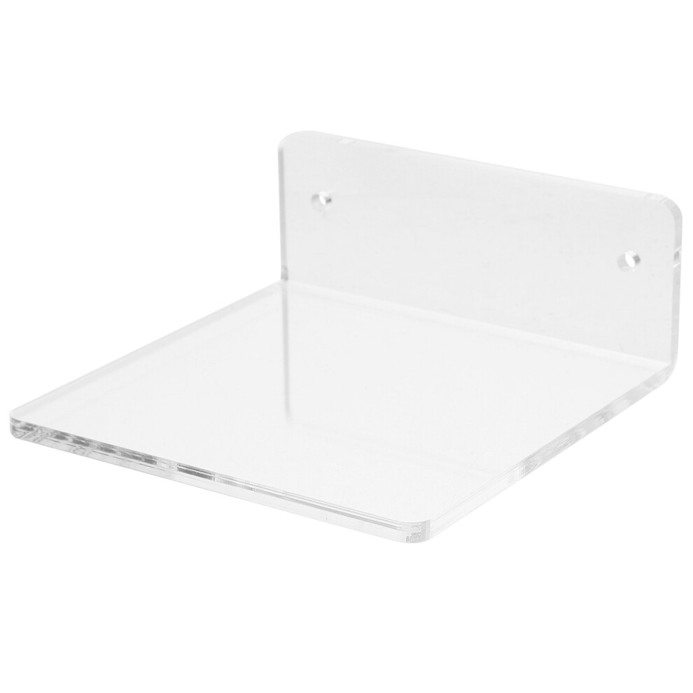 2Pcs Clear Acrylic Floating Shelf Renter Friendly Wall Storage Rack 603215237928