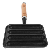 2Pcs Home Use Black Iron Sausage Hot Dog Baking Grill Plate