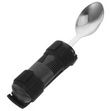 4Pcs Anti-Skid Black Adaptive Spoons for Disabled Elderly Portable Use