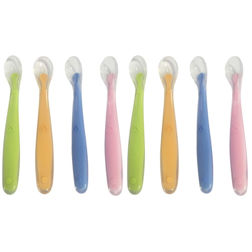 8Pcs Infant Feeding Spoons Soft Safe Silicone Baby Spoon Set Assorted 1