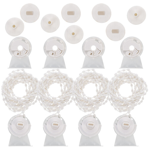 4Sets White Plastic Roller Blind Connector Kit for Home Curtain Repair