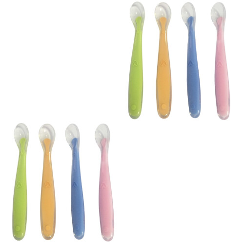 8Pcs Infant Feeding Spoons Soft Safe Silicone Baby Spoon Set Assorted 2