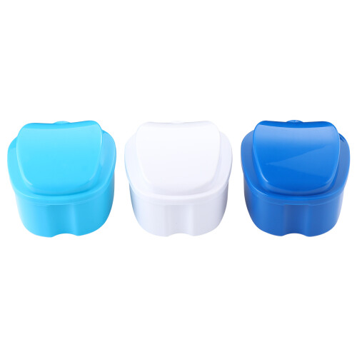 9Pcs Retainer Case Denture Storage Box Portable Dental Container Blue 1