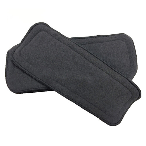 4Pièces Doublures Couches Bébé Réutilisables En Charbon Bambou Noir