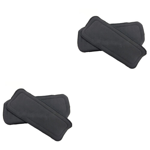 4Pièces Doublures Couches Bébé Réutilisables En Charbon Bambou Noir 2