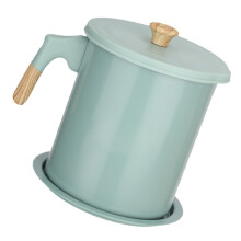 2Pcs Green Stainless Steel Cooking Oil Strainer Pot for Kitchen Use