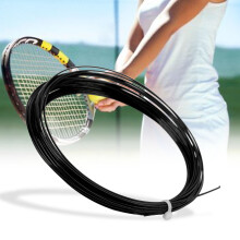 Professioneller Polyester-Tennissaite 12 m/39,4 ft Schwarz 1,24 mm