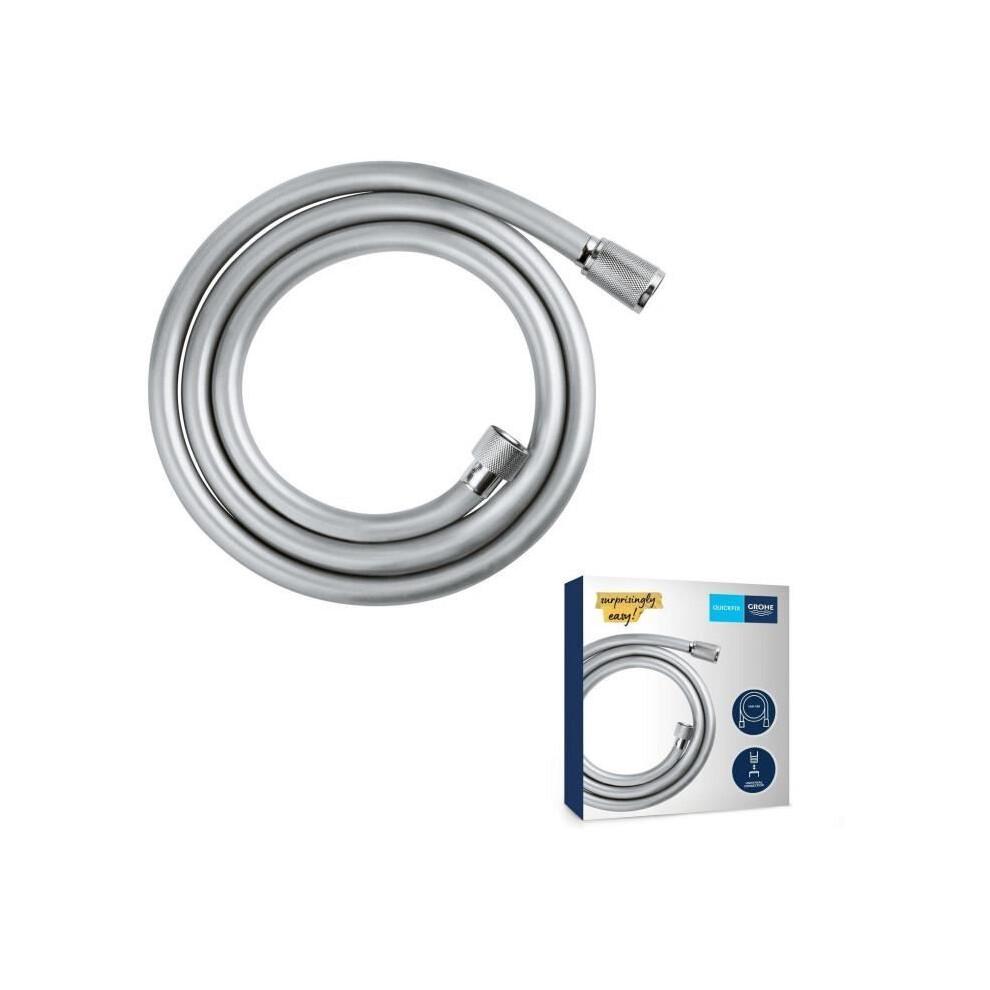 Grohe Vitalioflex Comfort Twiststop - Smooth Shower Hose 1.5 M, (Tensile Strength 50 Kg, Pressure Resistance Up To 5 Bar, Heat Resistance 70C, Universal