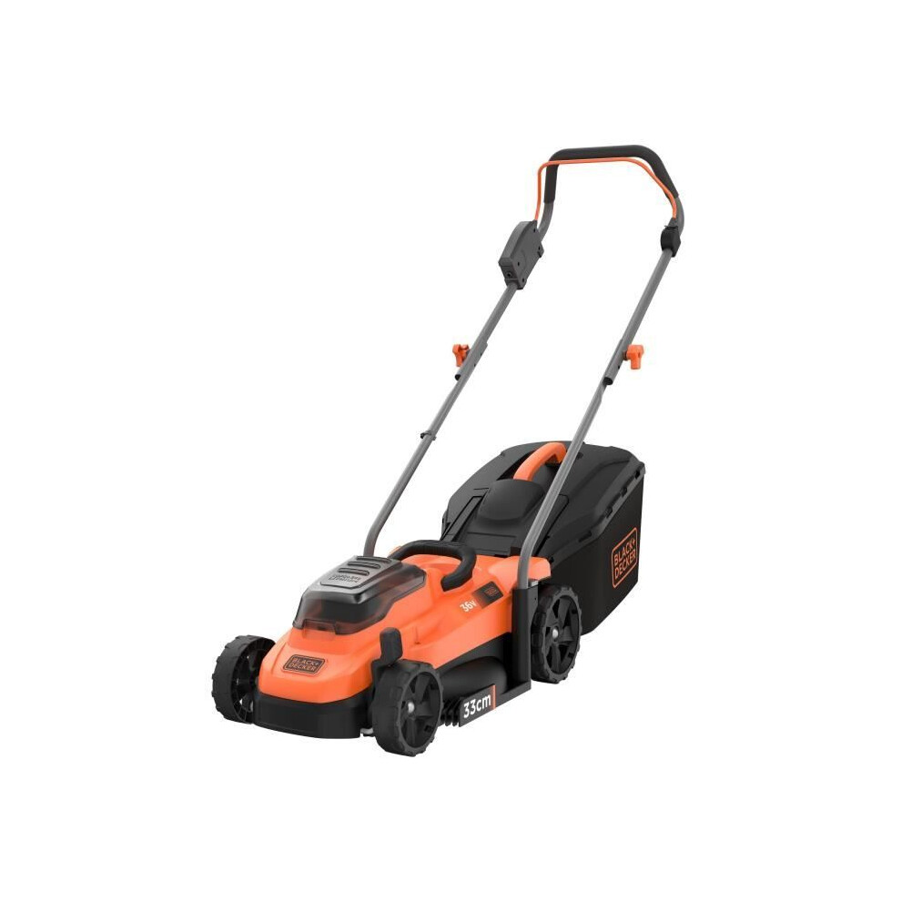 + Decker Cordless Electric Mower + 2.5Ah Battery + Charger - &Decker - Bcmw3336l1-Qw - 36V - 33Cm Cutting Width Black