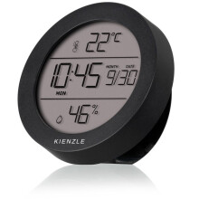 Thermo-Hygromètre - KIENZLE - Rond - Noir - Sans fil - Affichage heure/date