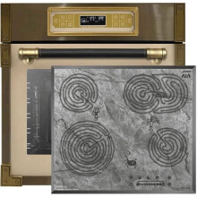 Kaiser FOUR Set EH 6726 ElfAD+KCT 6715 F Ara, Four encastrable rétro 80L + table de cuisson vitrocéramique 60cm