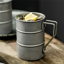 (Silvery, 360ml) Tasse à café rétro en plein air, tasse à bière créative rétro Vintage pour Camping pique-nique