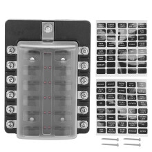 LED-Sicherungshalter mit feuerhemmender Flachsicherung, Clip-On-Kunststoffabdeckung, staubabweisende Aufkleber, verschiedene Muster, geeignet für