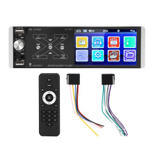 Autoradio met Bluetooth, enkel-DIN-model, handsfree bellen, FM-radio, HD-display met SD-kaartondersteuning en prioriteitsingang voor