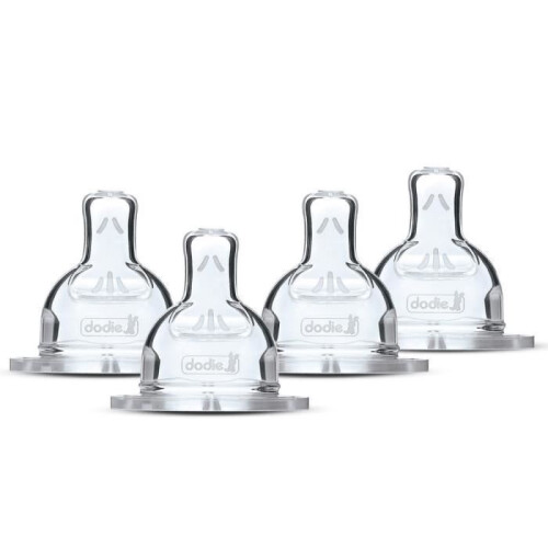 Set of 4 DODIE Sensation flat pacifiers - Flow rate 4